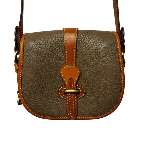 RARE 👜 Dooney & Bourke R51 Marble Bag – British Taupe Crossbody Satchel - Picture 1 of 15
